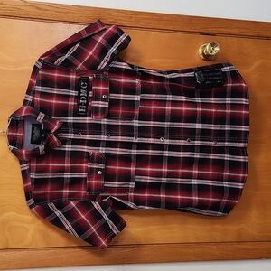 Mens Shirt, Harley-Davidson, XL, Red Plaid